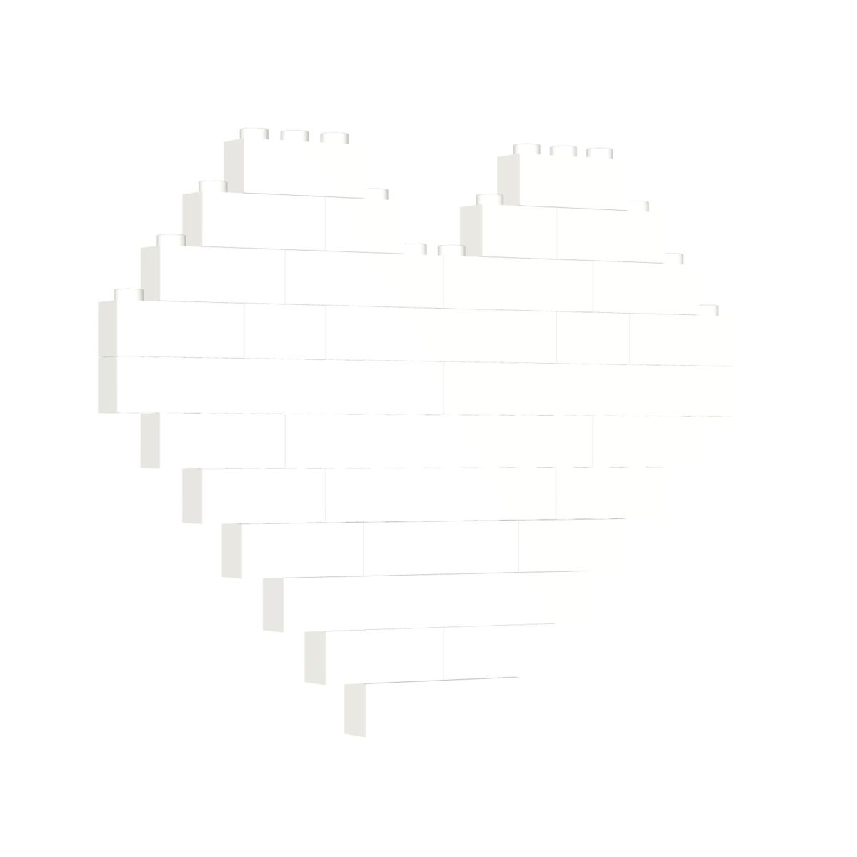 Building Brick Block Puzzle Heart Shaped