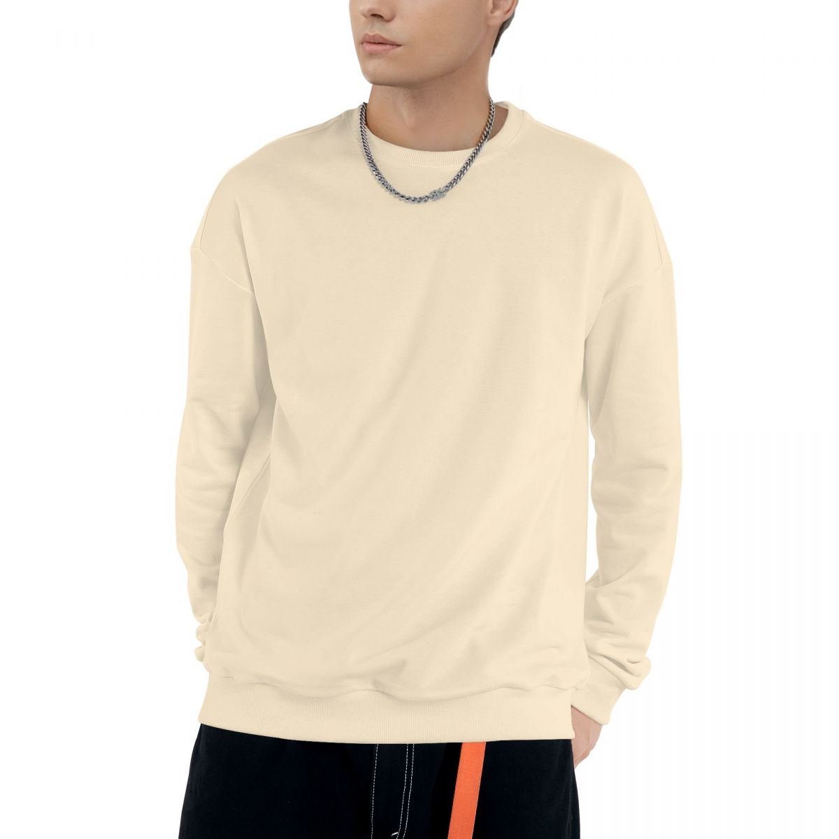 Men's Cotton Crew-neck Hoodie