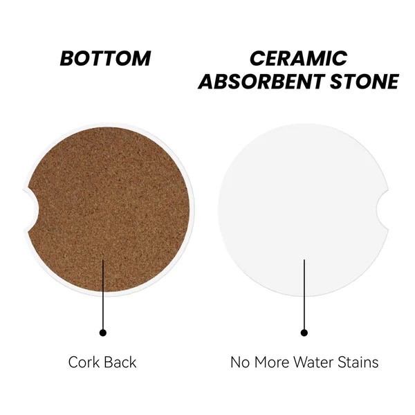 Ceramic Car Coasters 2 Pcs