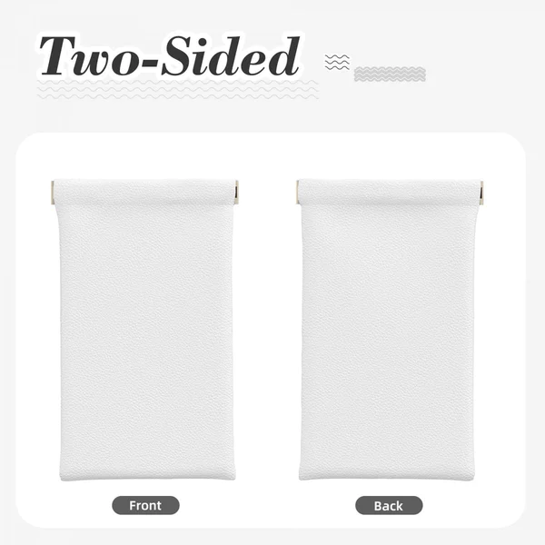 Portable Squeeze Top Leather Glasses Case