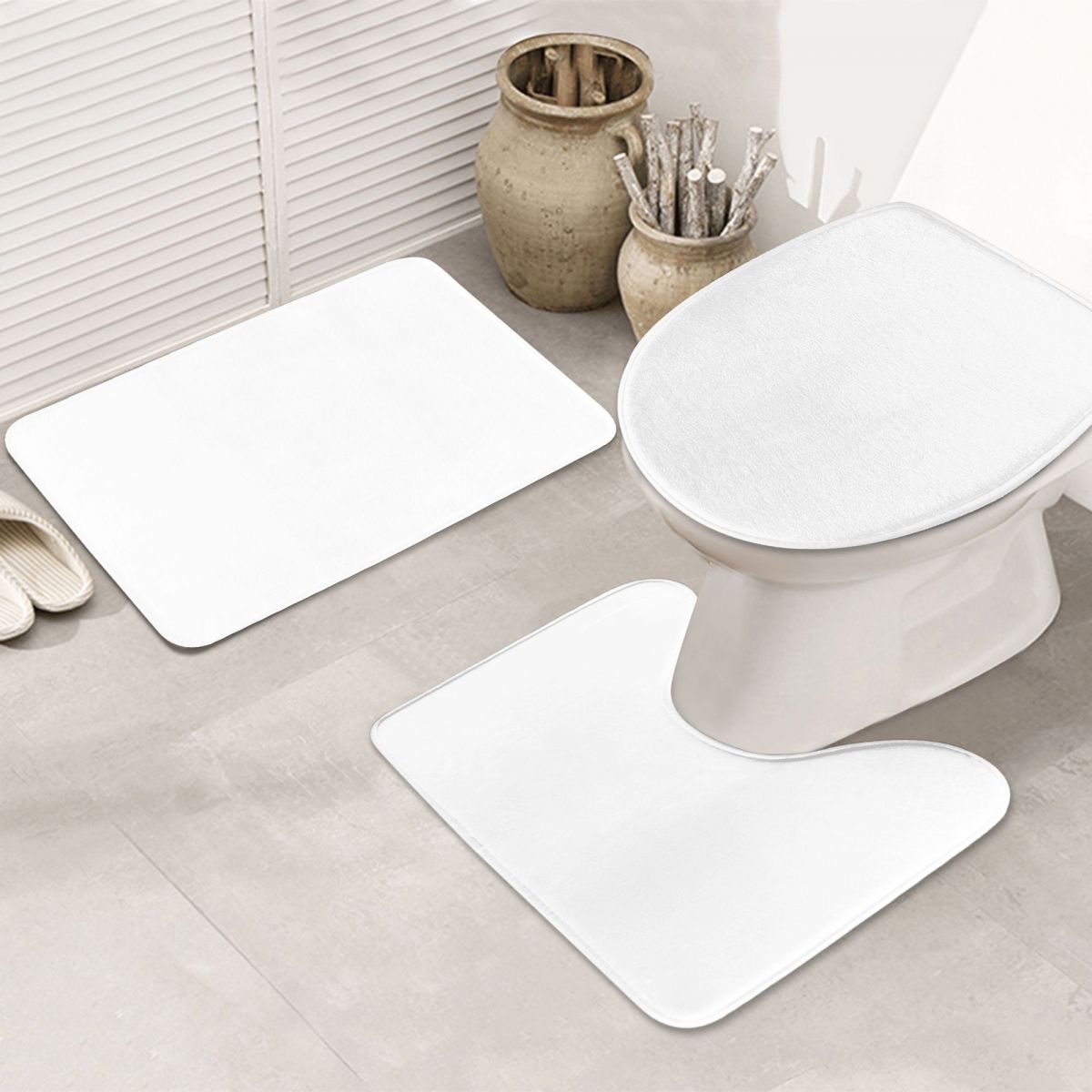 3 Piece Bathroom Rugs Set