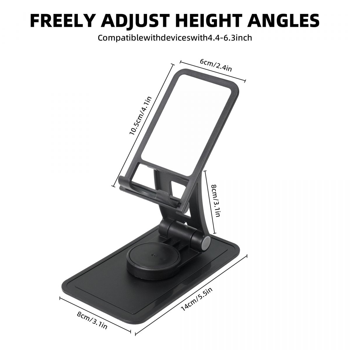 Square base Swivel phone stand